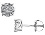 Diamond Earrings 1/4 Carat (ctw Color H-I Clarity I1-I2) in 14K White Gold
